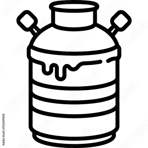 Cryogenic storage dewar outline icon vector