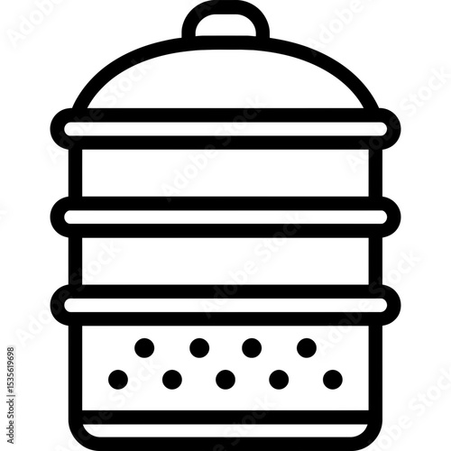Dim sum steamer outline icon vector