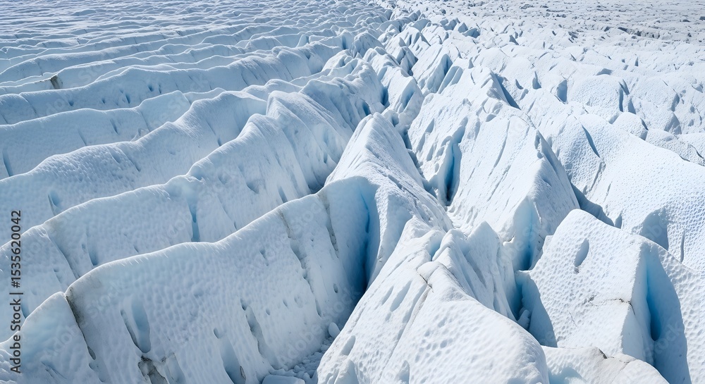 Obraz premium Stunning aerial view of a glacier's textured surface ice formations showing patterns and crevasses