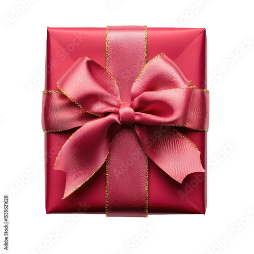 Red Gift Box with Pink Ribbon