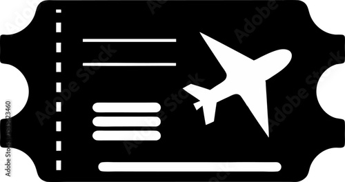 Boarding Pass Silhouette Vector Illustration 