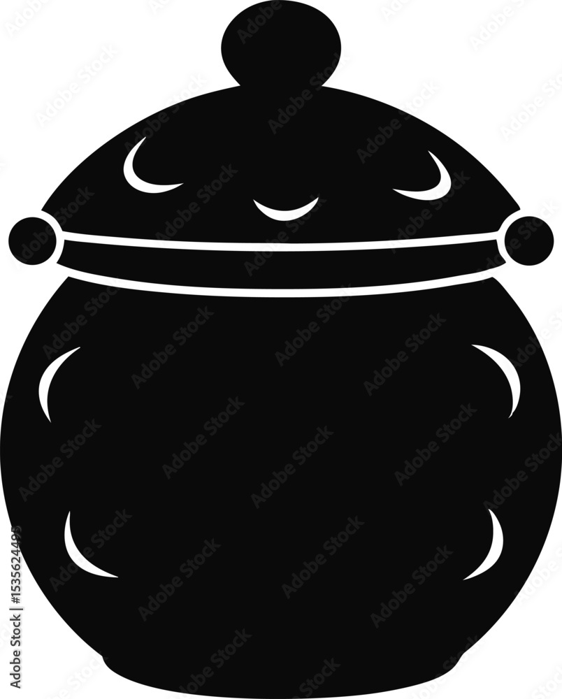 Obraz premium Cookie Jar Silhouette Vector Illustration 