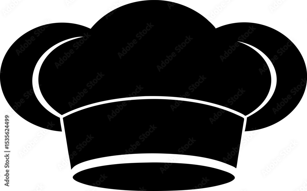 Cook Hat Silhouette Vector Illustration Cook Hat Silhouette Vector Illustration
