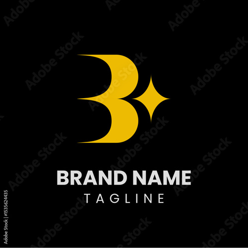 Letter B logo with a star positioned beside it. Simple, striking, and professional—perfect for brands wanting clarity with a touch of brilliance and creativity.