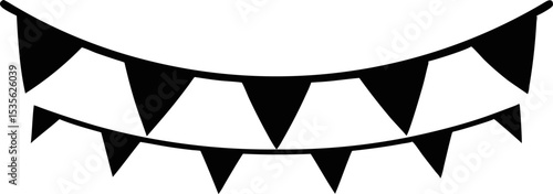 Flag Bunting Silhouette Vector Illustration 