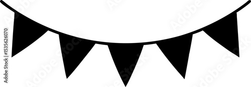 Flag Bunting Silhouette Vector Illustration 