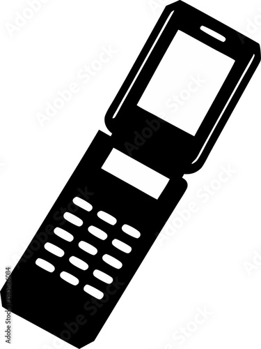 Flip Phone Silhouette Vector Illustration 