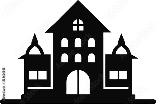 Hostel Silhouette Vector Illustration 