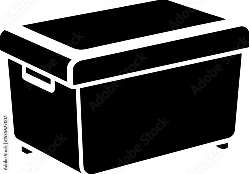 Ice Box Silhouette Vector Illustration 