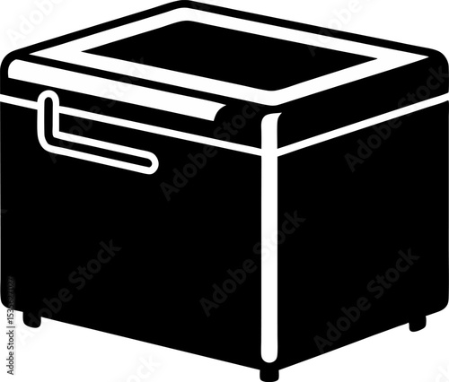 Ice Box Silhouette Vector Illustration 