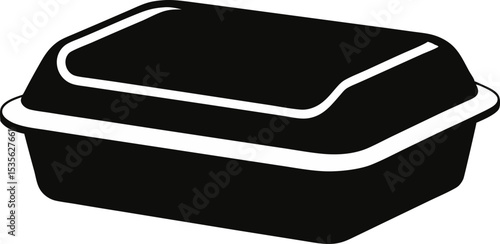 Litter Box Silhouette Vector Illustration 
