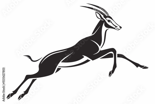 springbok silhoette black vector