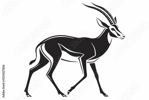 springbok silhoette black vector