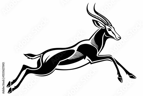 springbok silhoette black vector