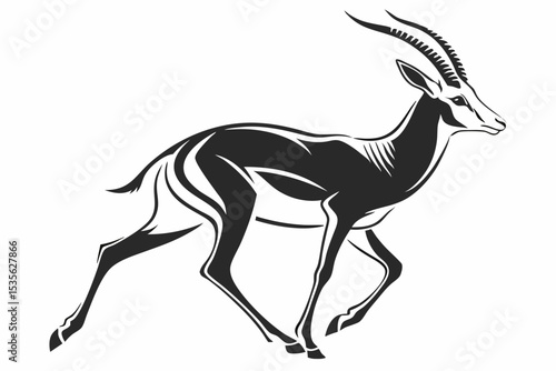 springbok silhoette black vector