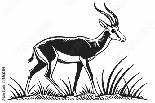 springbok silhoette black vector