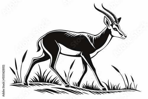 springbok silhoette black vector