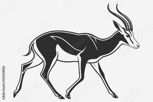 springbok silhoette black vector