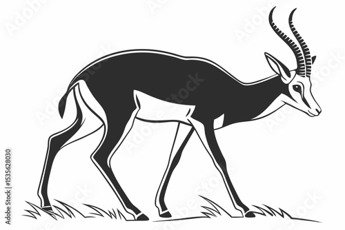 springbok silhoette black vector