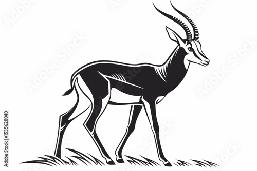 springbok silhoette black vector