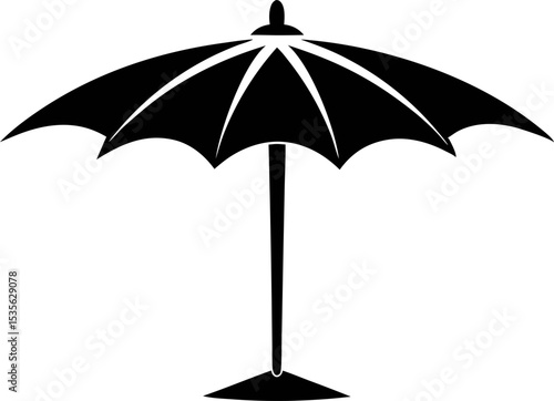 Parasol Silhouette Vector Illustration 