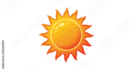 Hot Sun with Heat Waves Flat Vector Icon