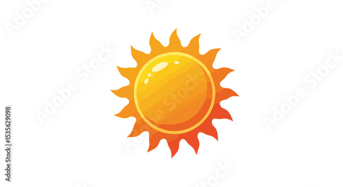 Hot Sun with Heat Waves Flat Vector Icon