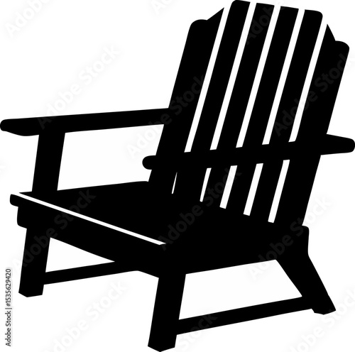 Porch Chair Silhouette Vector Illustration 
