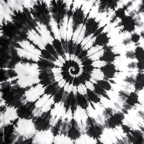 Classic Tie Dye Spiral in Black and White
