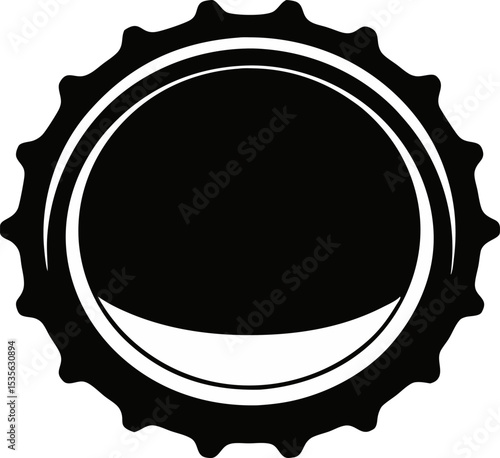 Soda Bottle Cap Silhouette Vector Illustration 