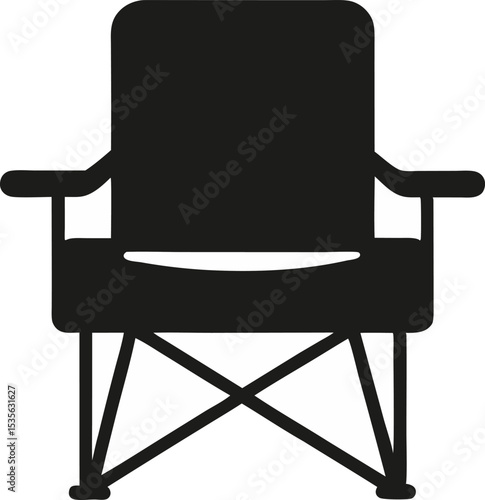 Tailgate Chair Silhouette Vector Illustration 