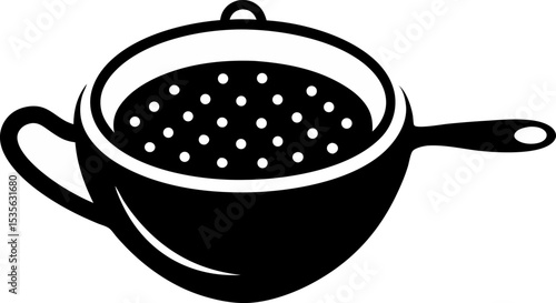 Tea Strainer Silhouette Vector Illustration 