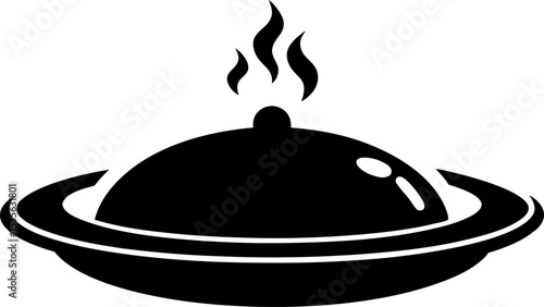 Thali Plate Silhouette Vector Illustration 