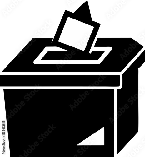 Vote Box Silhouette Vector Illustration 