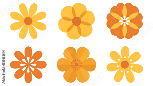 set of vector flowers.