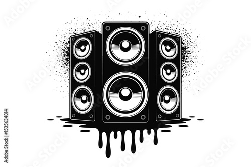 Powerful Sound System Melodic Illustration