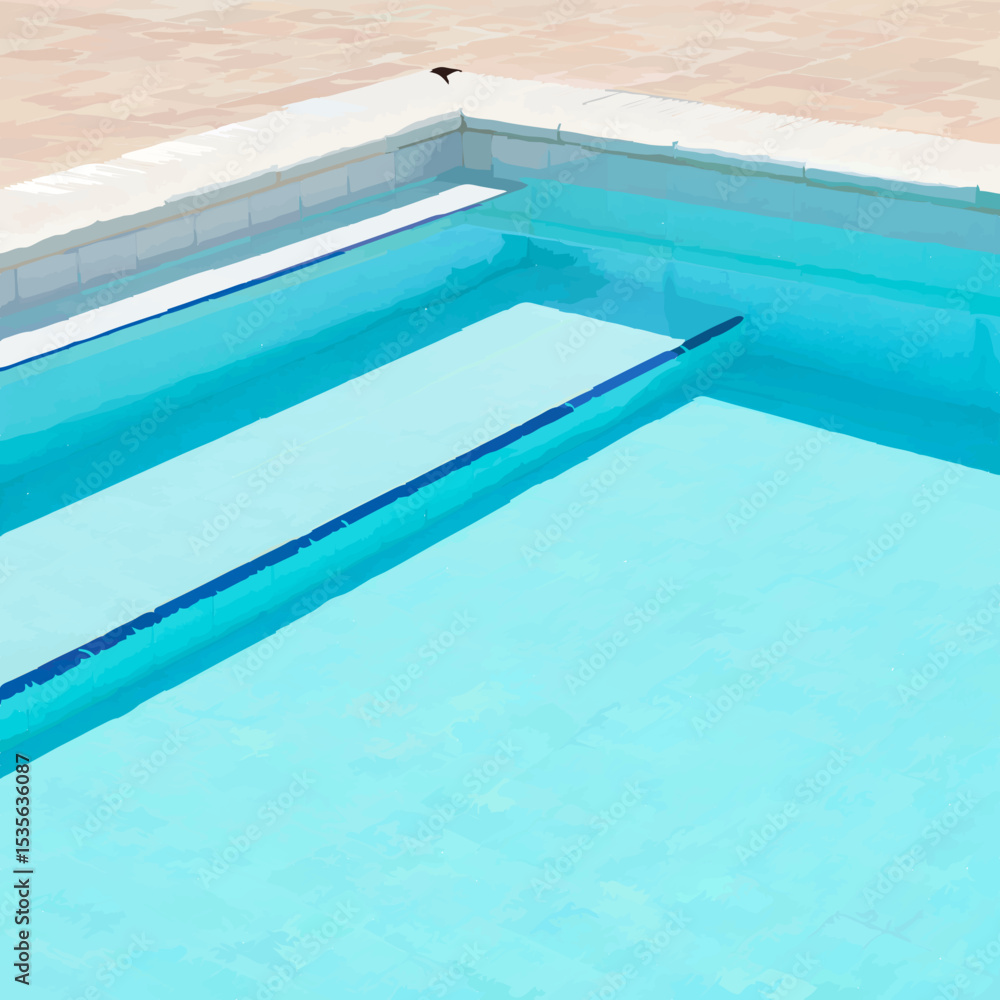Fototapeta premium Swimming Pool with Clear Blue Water and Stone Surround