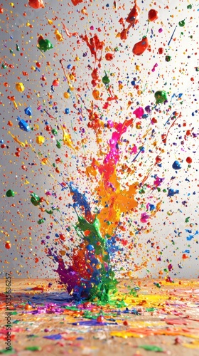 Wallpaper Mural Colorful Paint Splatter Art on Canvas with Dynamic Motion Torontodigital.ca