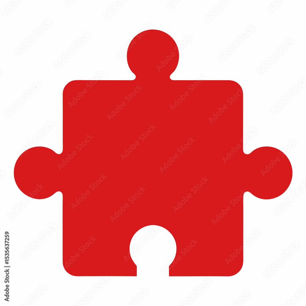 Obraz premium red puzzle piece on white