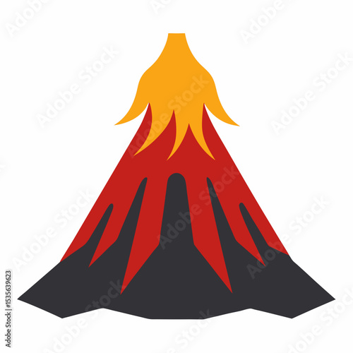 volcano eruption vector illustration