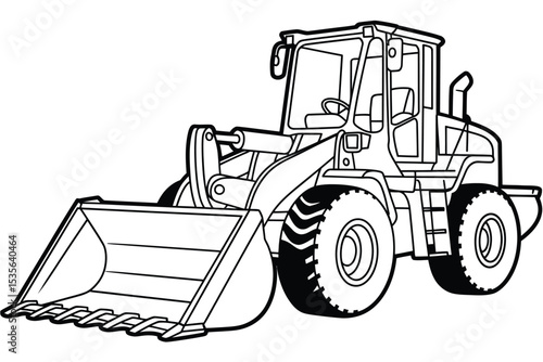 Wheel Loader Construction Equipment Illustration