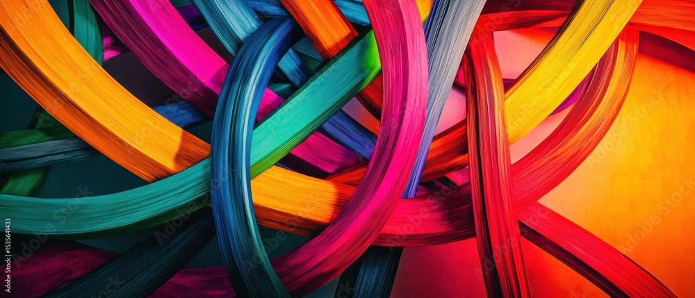 custom made wallpaper toronto digitalColorful Ribbons of Abstract Vibrant Colors Intertwining