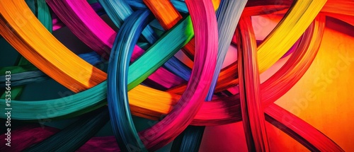 Wallpaper Mural Colorful Ribbons of Abstract Vibrant Colors Intertwining Torontodigital.ca