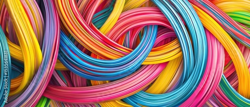 Wallpaper Mural Colorful Streams of Abstract Vibrant Colors Intertwining Torontodigital.ca