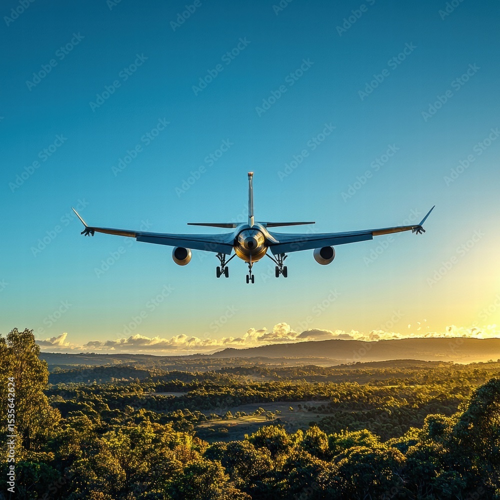 custom made wallpaper toronto digitalAirplane Flying Over Forest Landscape