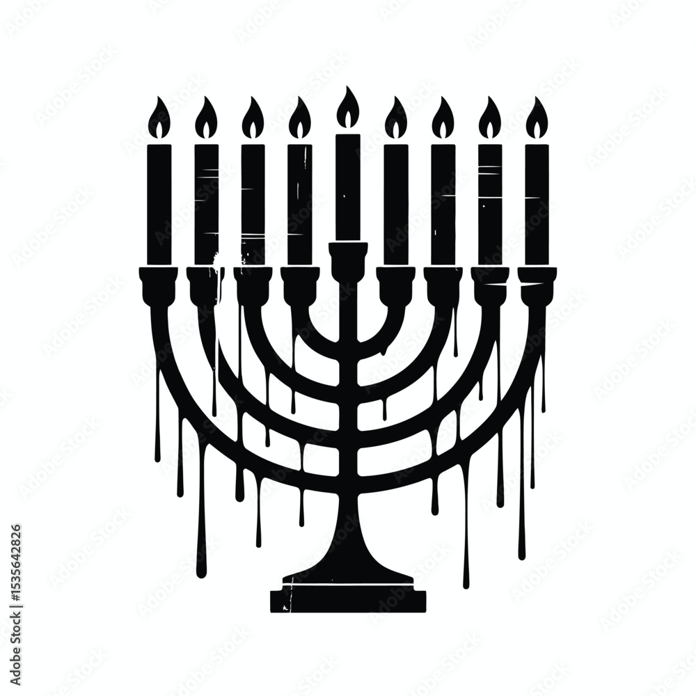 Melting Menorah A Symbolic Hanukkah Illustration Melting Menorah A Symbolic Hanukkah Illustration