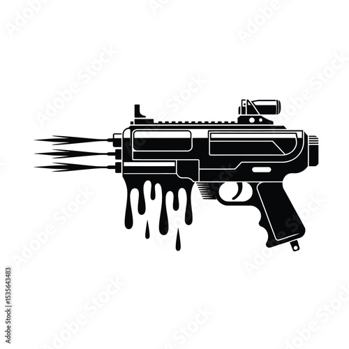 Sci-Fi Melted Weapon Illustration