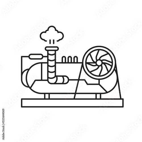 Air Presser stream machine Editable line icon 