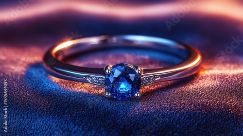 Wallpaper Mural Sparkling Sapphire Ring with Blue Stone Torontodigital.ca