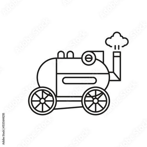 Boiler stream machine Editable line icon 